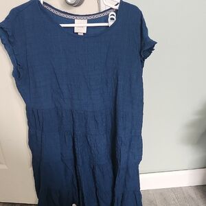 Knox Rose Navy Blue Textured Dress